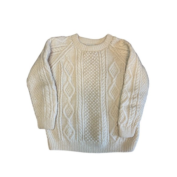 Hand Knit Aran Wool Sweater - Picture 1 of 4